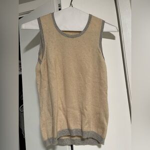 Women's Cream Cashmere Sleeveless Sweater